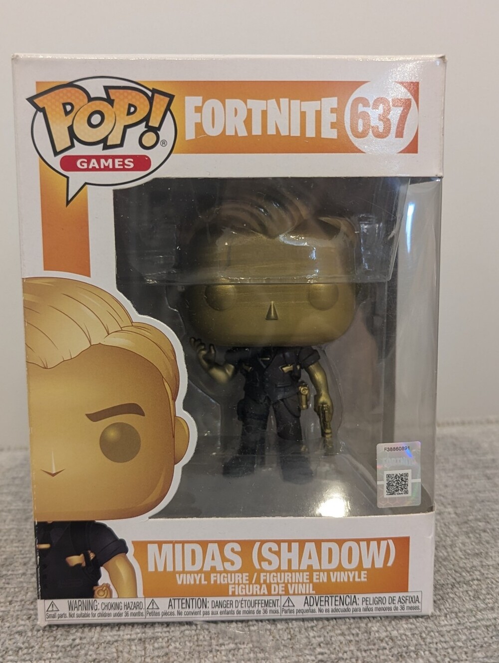 Funko Pop! Games Fortnite Action Figure - Gold Midas Shadow 637 NIB